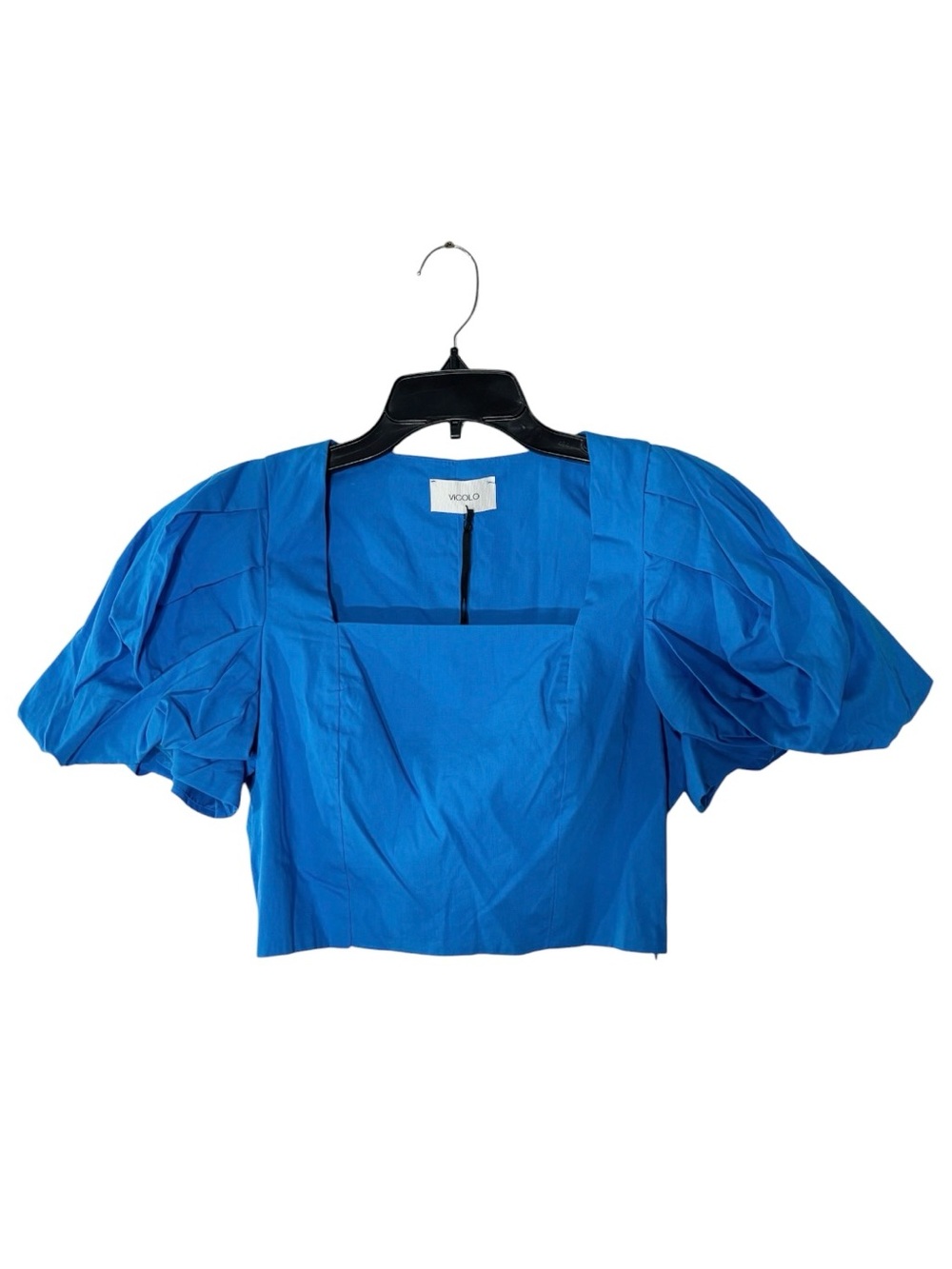 Vicolo Women’s Blue Cotton Puff Sleeve Crop Top Size S Made in Italy NWT